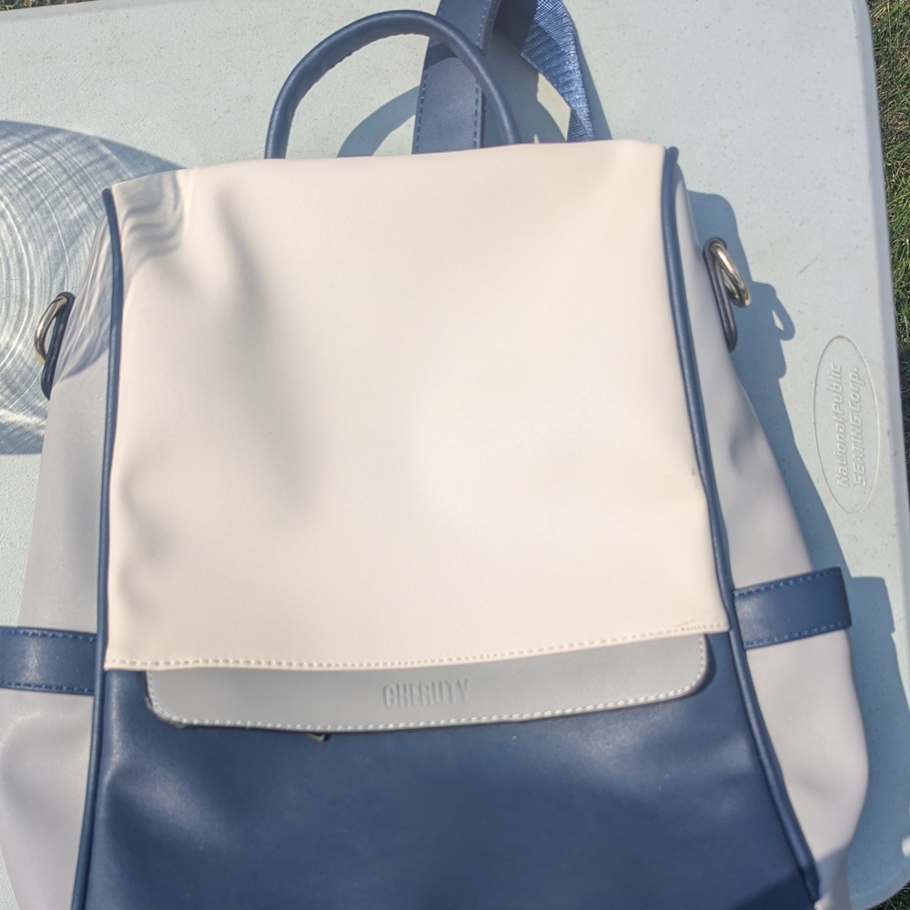 Amazon Navy and Cream Backpack